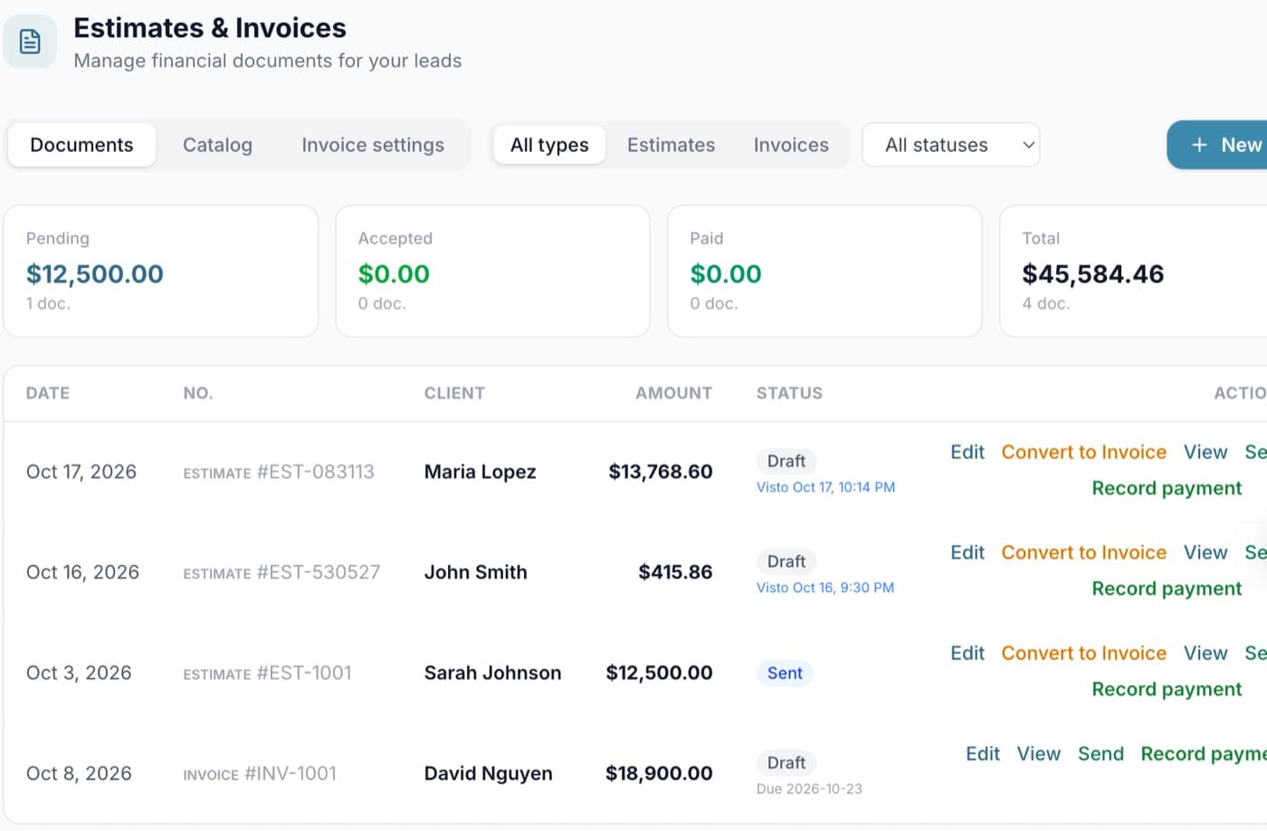 Gutter estimates and invoices in RoofDesk